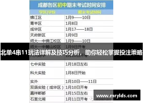 北单4串11玩法详解及技巧分析,助你轻松掌握投注策略 北单4串11玩法详解及技巧分析,助你轻松掌握投注策略